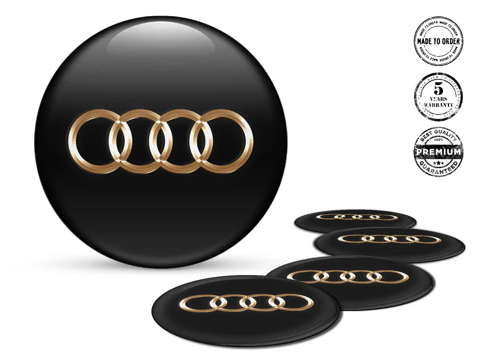 Audi Gewölbte Sticker Logo Harz-Radplaketten